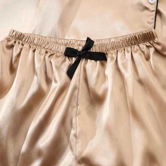 Women's Satin Pajama Set - Gold Size 12 XL - Picture 7 of 8